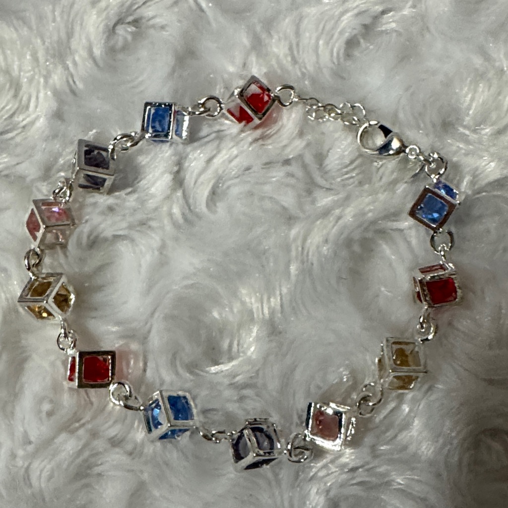 Colorful Cube Charm Bracelet